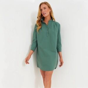 Tuckernuck Pomander Place Polly Green Shirt Mini Dress Medium NWT